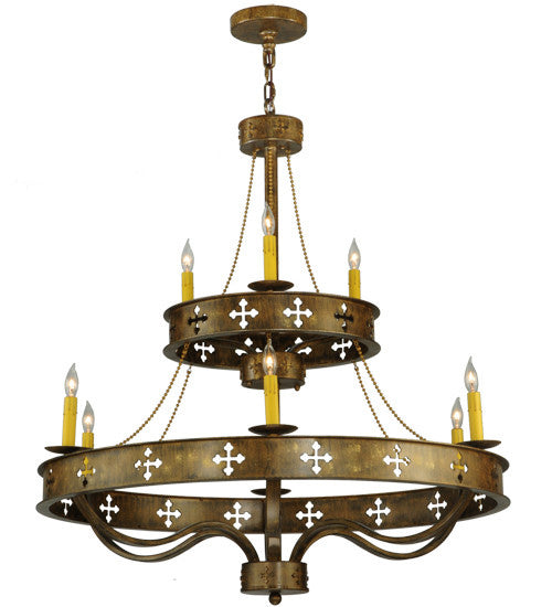 2nd Avenue - 202258-11 - Nine Light Chandelier - Byzantine - Brushed Gold