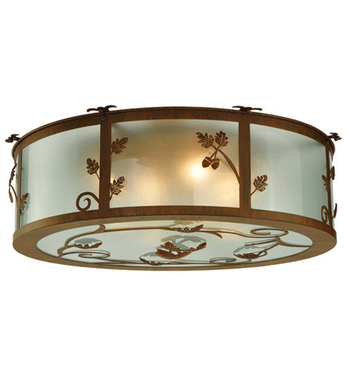 2nd Avenue - 210717-8 - Four Light Flush Mount - Oak Leaf & Acorn - Rust