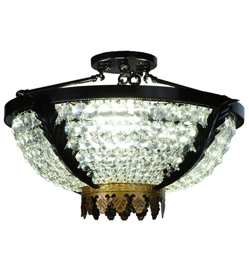 2nd Avenue - 212878-6 - Three Light Semi Flush Mount - Chrisanne - Mirror Black