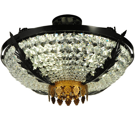 2nd Avenue - 212878-8 - Three Light Semi Flush Mount - Chrisanne - Glossy Black