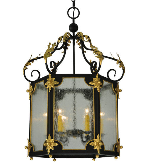 2nd Avenue - 214159-4 - Six Light Pendant - Ganser - Blackwash With Gold Accents