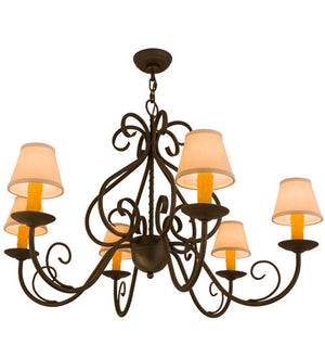 2nd Avenue - 216393-3 - Six Light Chandelier - Jenna - Gilded Tobacco