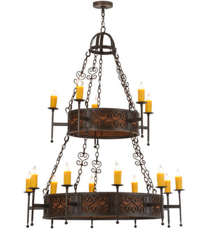 2nd Avenue - 219486-2 - 15 Light Chandelier - Toscano - Cafe Noir Natural Rust