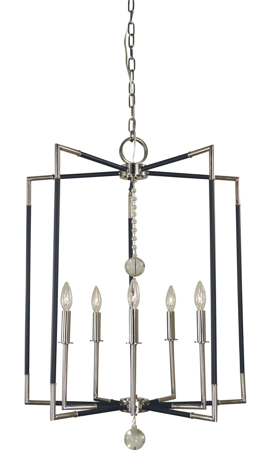 Framburg - 5042 PN/MBLACK - Five Light Chandelier - Felicity - Polished Nickel with Matte Black Accents