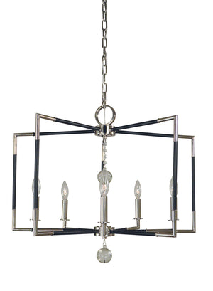 Framburg - 5046 PN/MBLACK - Five Light Chandelier - Felicity - Polished Nickel with Matte Black Accents