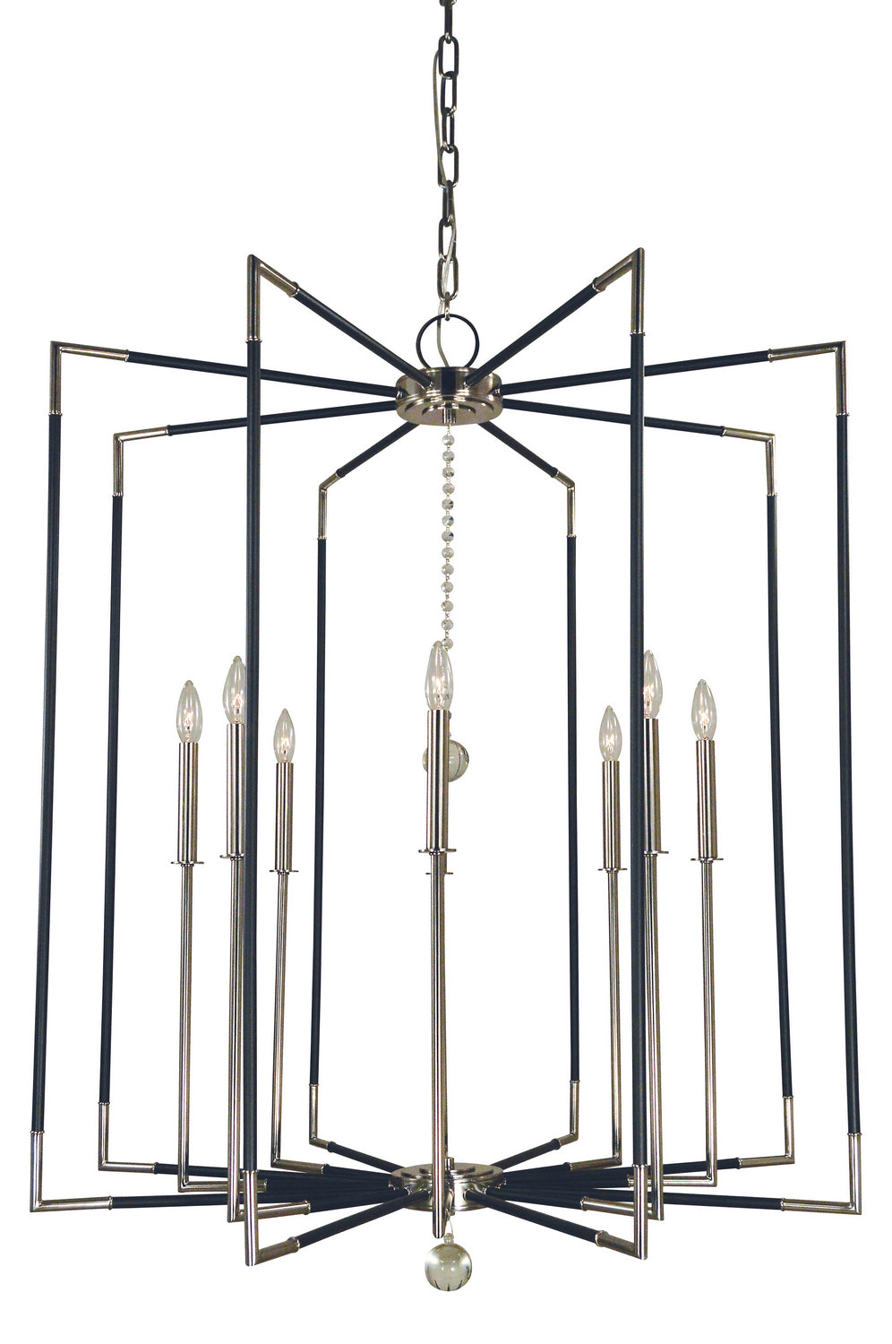 Framburg - 5048 PN/MBLACK - Eight Light Foyer Chandelier - Felicity - Polished Nickel with Matte Black Accents