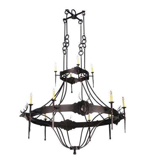 2nd Avenue - 34789-7 - 12 Light Chandelier - Stag - Mahogany Bronze