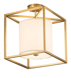 2nd Avenue - 48259-1501.SB - One Light Semi Flush Mount - Kitzi - Brushed Brass