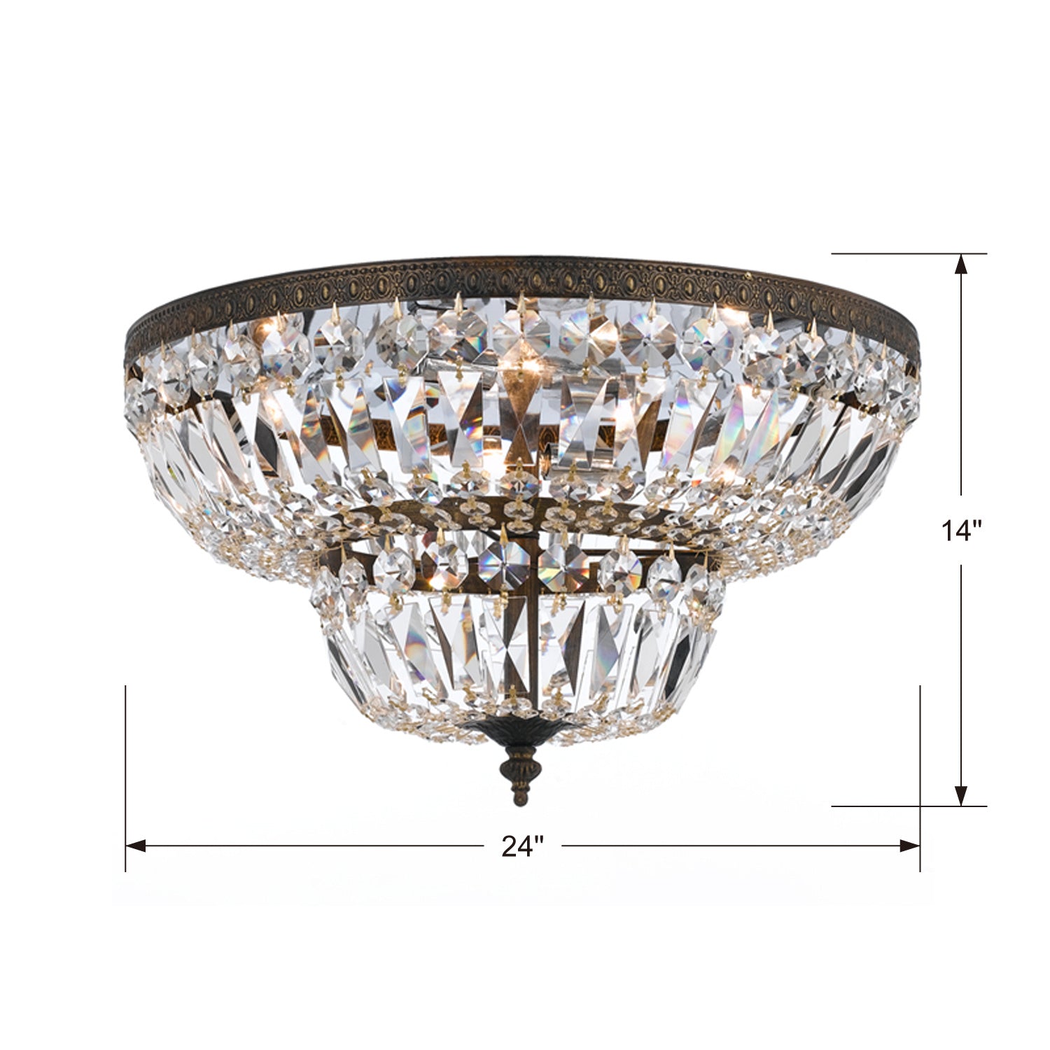 Crystorama - 724-EB-CL-MWP - Six Light Flush Mount - Ceiling Mount - English Bronze