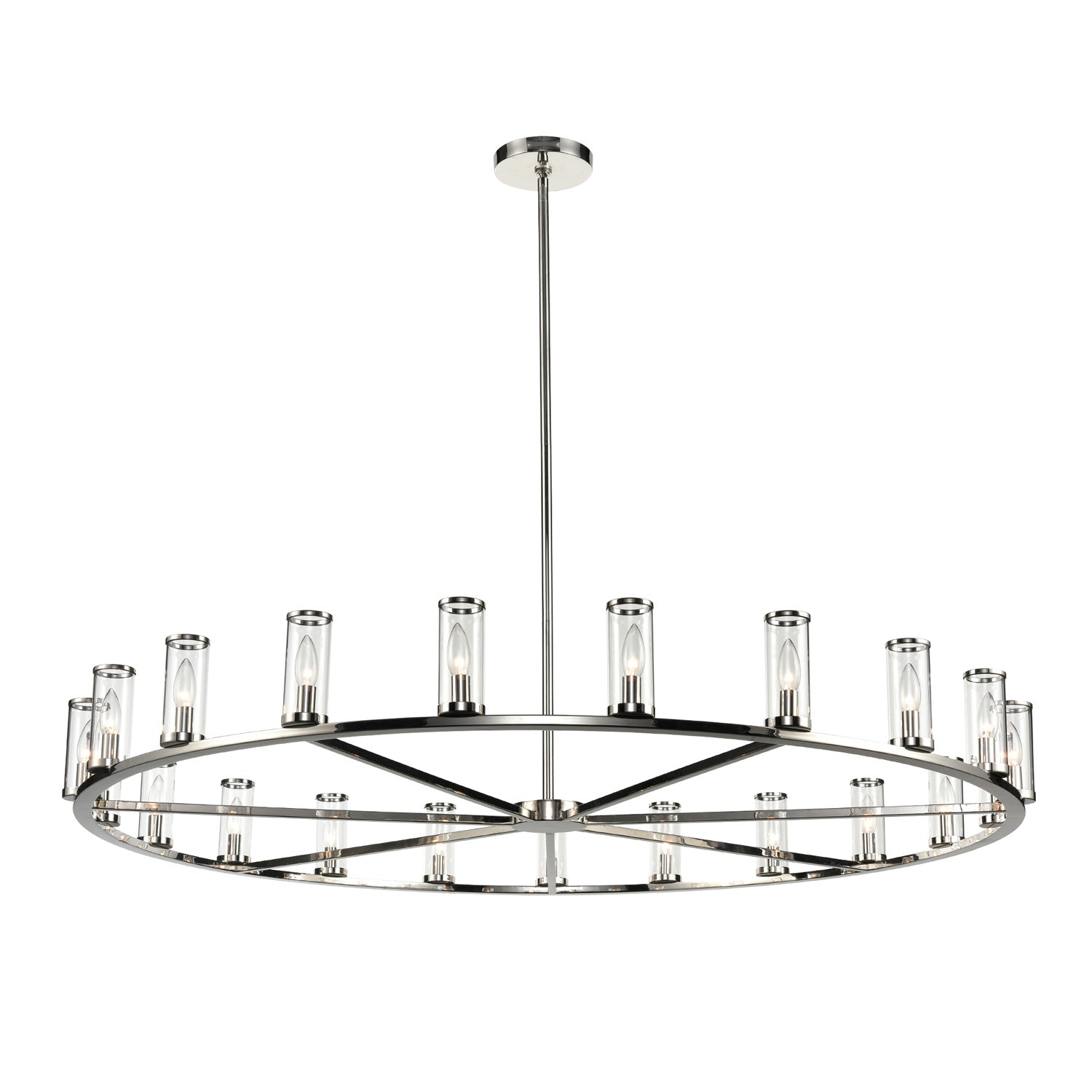 Alora - CH309021PNCG - 21 Light Chandelier - Revolve - Clear Glass/Polished Nickel