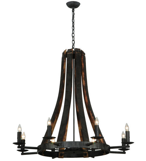 2nd Avenue - 48259-372 - Eight Light Chandelier - Barrel Stave - Antique Iron Gate