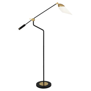 Robert Abbey - 1211 - One Light Floor Lamp - Ferdinand - Matte Black Painted w/ Modern Brass