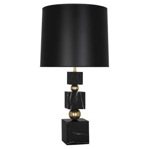 Robert Abbey - 238B - One Light Table Lamp - Jonathan Adler Totem - Modern Brass w/ Black Marble