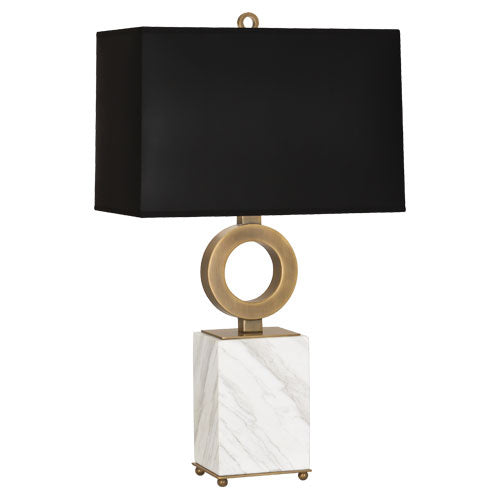 Robert Abbey - 405B - One Light Table Lamp - Oculus - Warm Brass w/ White Marble Base