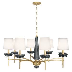 Robert Abbey - 625 - Eight Light Chandelier - Cristallo - Modern Brass w/ Smoke Crystal