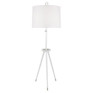 Robert Abbey - AW671 - One Light Floor Lamp - Jonathan Adler Ventana - White Wood w/ Polished Nickel