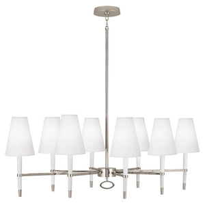 Robert Abbey - AW718 - Eight Light Chandelier - Jonathan Adler Ventana - White Wood w/ Polished Nickel