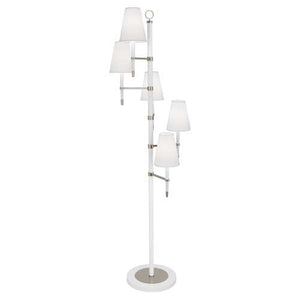 Robert Abbey - AW770 - Five Light Floor Lamp - Jonathan Adler Ventana - White Wood w/ Polished Nickel