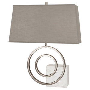 Robert Abbey - L910G - Two Light Table Lamp - Jonathan Adler Saturn - Polished Nickel w/ White Marble