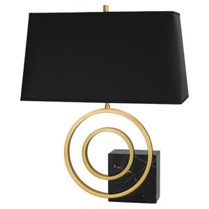 Robert Abbey - L911B - Two Light Table Lamp - Jonathan Adler Saturn - Antique Brass w/ Black Marble