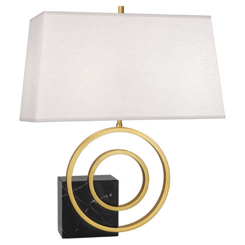 Robert Abbey - R911 - Two Light Table Lamp - Jonathan Adler Saturn - Antique Brass w/ Black Marble