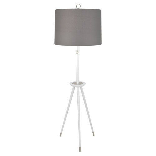 Robert Abbey - WH671 - One Light Floor Lamp - Jonathan Adler Ventana - White Wood w/Polished Nickel