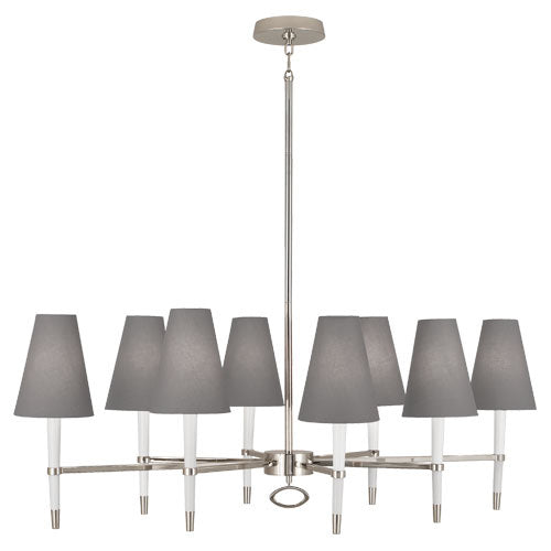 Robert Abbey - WH718 - Eight Light Chandelier - Jonathan Adler Ventana - White Wood w/Polished Nickel