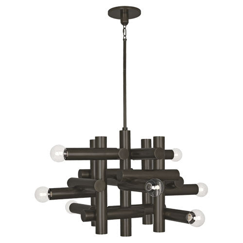 Robert Abbey - Z906 - Eight Light Chandelier - Jonathan Adler Milano - Deep Patina Bronze