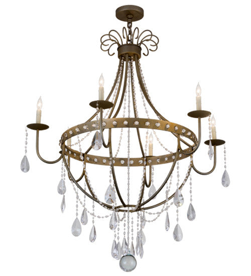 2nd Avenue - 48259-931R - Six Light Chandelier - Azaleia - Faux Silver Leaf