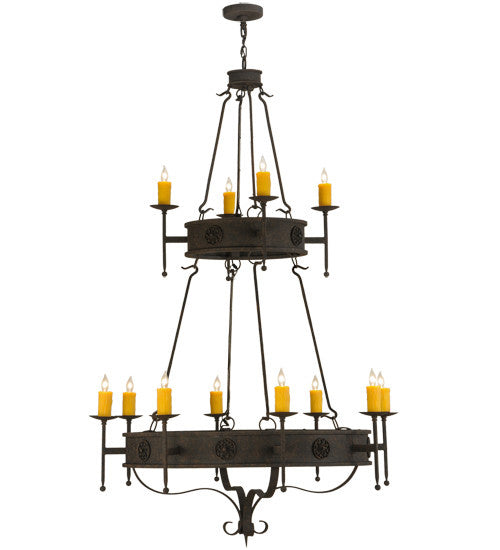 2nd Avenue - 6040-10 - 12 Light Chandelier - Lorenzo - Distressed Chestnut