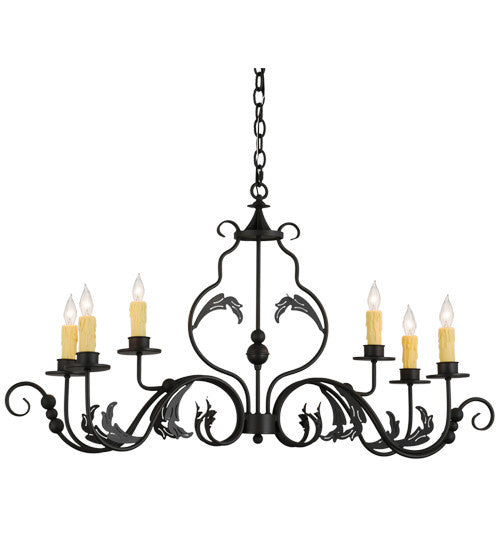 2nd Avenue - 61664-11 - Six Light Chandelier - Augusta - Wrought Iron