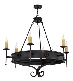 2nd Avenue - 62184-18 - Six Light Chandelier - Lorenzo - Hand Rubbed Costello Black