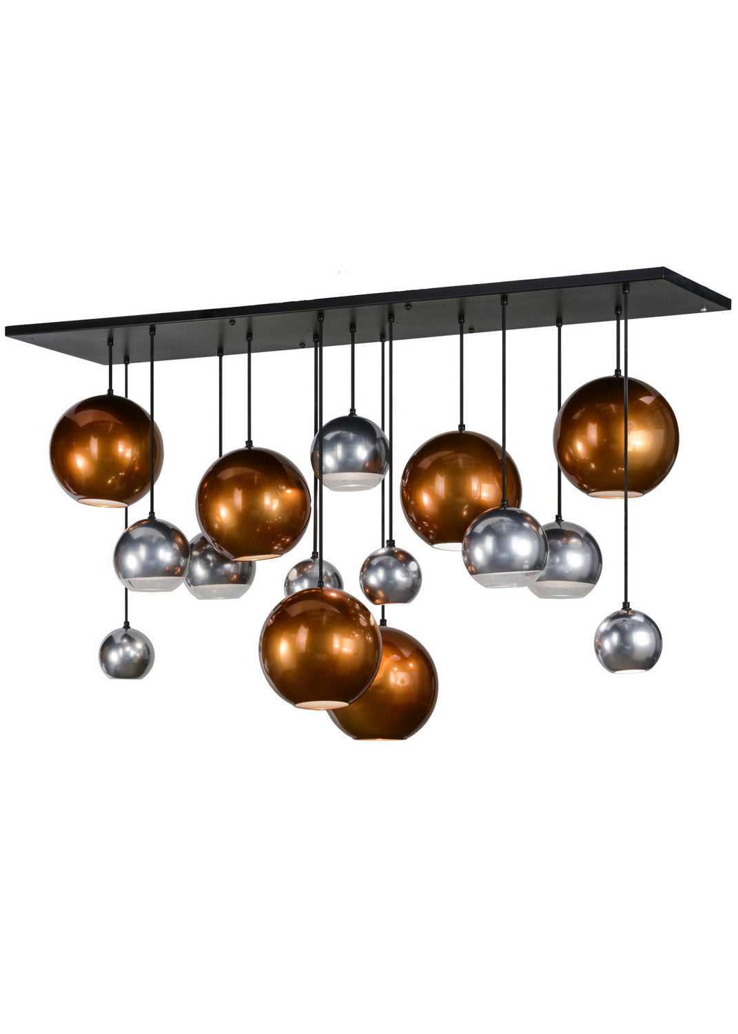 2nd Avenue - 62799-11 - 15 Light Pendant - Bola - Solar Black