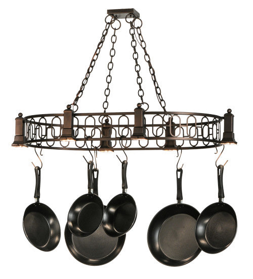 2nd Avenue - 6580-9 - Six Light Pot Rack - Revival - Mahogany Bronze