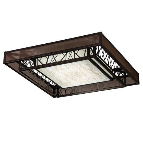 2nd Avenue - 68054-1500.LED - LED Semi-Flushmount - Quadrato - Dark Bronze And White