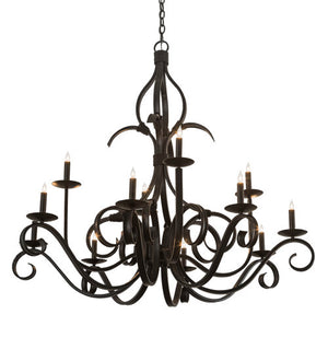 2nd Avenue - 736-45 - 12 Light Chandelier - Cypress - Satin Black