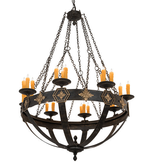 2nd Avenue - 762-1500 - 24 Light Chandelier - Neapolis - Flemish With Highlights