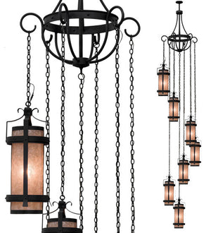 2nd Avenue - 7745-17 - Seven Light Pendant - Castellon - Costello Black