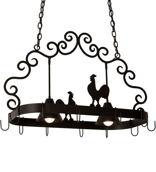 2nd Avenue - 8012.32.ES.072U - Two Light Pot Rack - Poulet - Blackwash