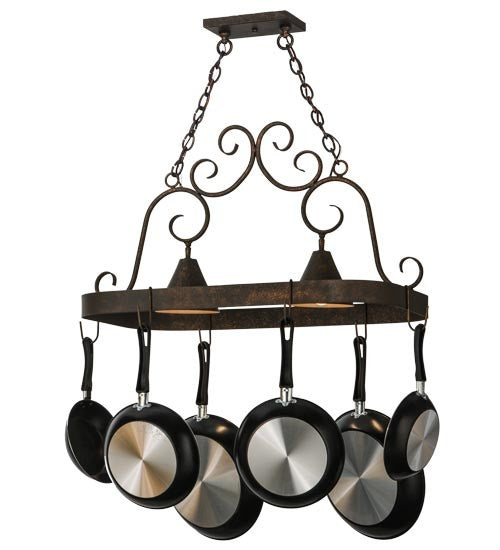 2nd Avenue - 8015.32.261U - Two Light Pot Rack - Elana - Gilded Tobacco