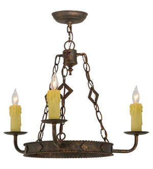 2nd Avenue - 8021.24.261U - Three Light Chandelier - Elvita - Gilded Tobacco