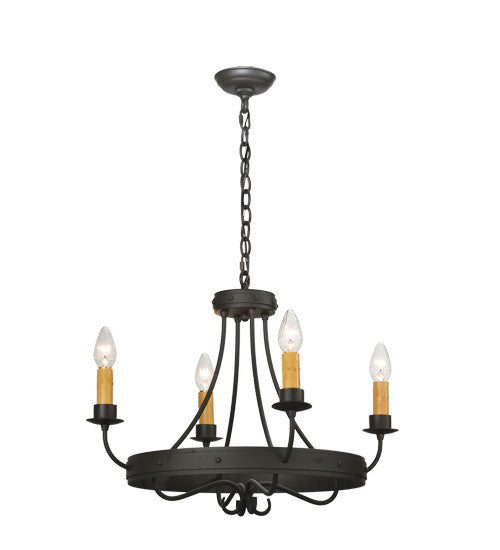 2nd Avenue - 834-3 - Four Light Chandelier - Franciscan - Wrought Iron