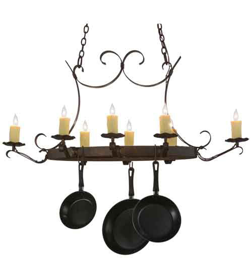 2nd Avenue - 87029.51.24H.26W - Eight Light Pot Rack - Handforged - Cajun Spice