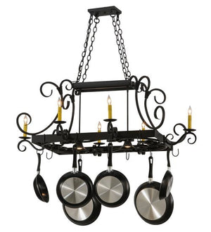 2nd Avenue - 871272.48.072U - Eight Light Pot Rack - Caiden - Blackwash