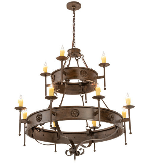 2nd Avenue - 871442.48.210717 - 12 Light Chandelier - Lorenzo - Classic Rust