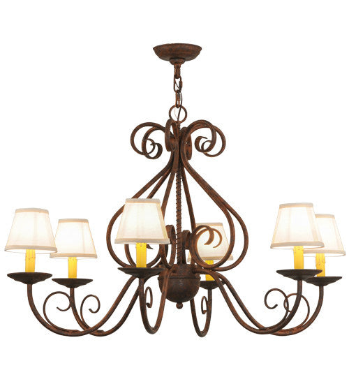 2nd Avenue - 87948.36.RN - Six Light Chandelier - Jenna - Rusty Nail