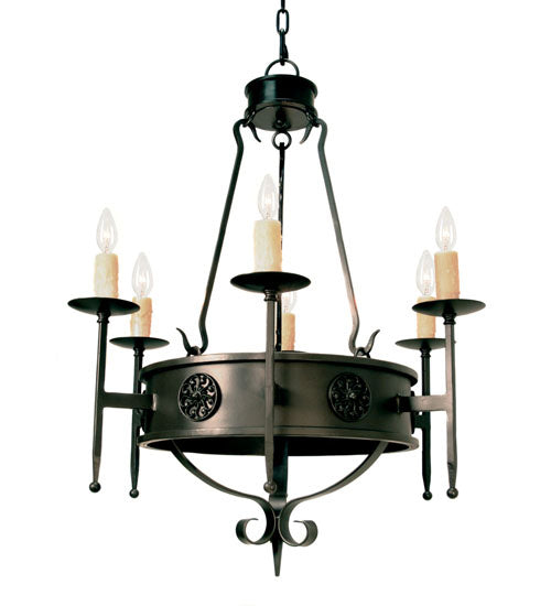 Meyda Tiffany - 115168 - Six Light Chandelier - Lorenzo - French Bronze