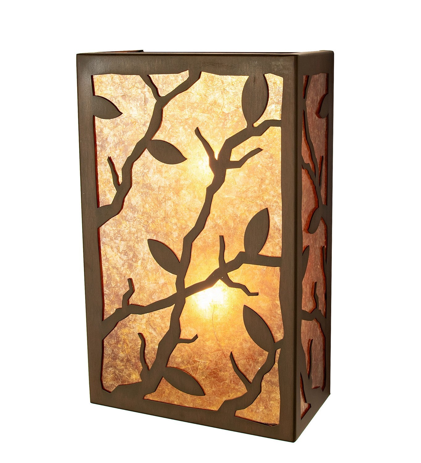 Meyda Tiffany - 115327 - Two Light Wall Sconce - Branches With Leaves - Rustic Iron