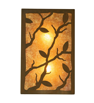 Meyda Tiffany - 115327 - Two Light Wall Sconce - Branches With Leaves - Rustic Iron