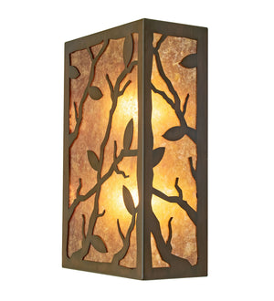 Meyda Tiffany - 115327 - Two Light Wall Sconce - Branches With Leaves - Rustic Iron